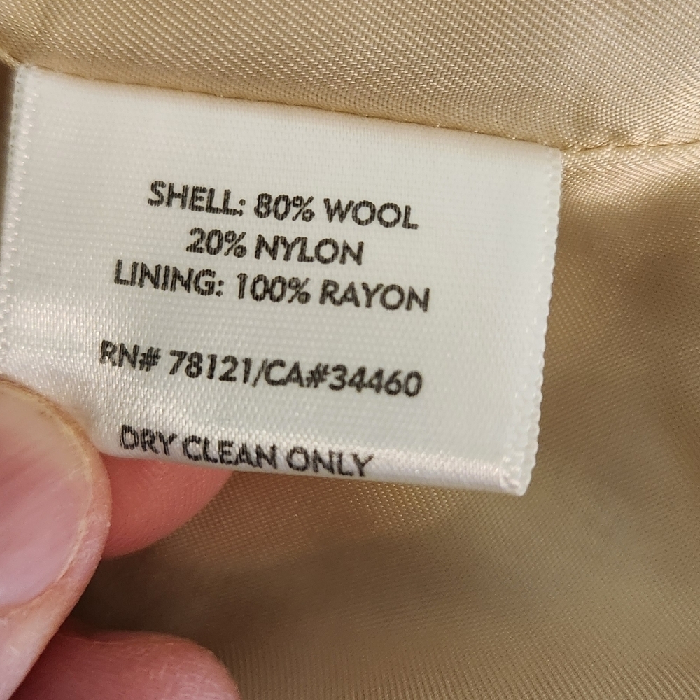Eileen Fisher Wool Blend Textured Cream Blazer Size PL - Picture 8 of 8